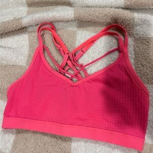 Pink Strappy Sports Bra